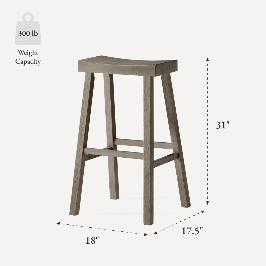 Solid Wood Counter Height Bar Stool