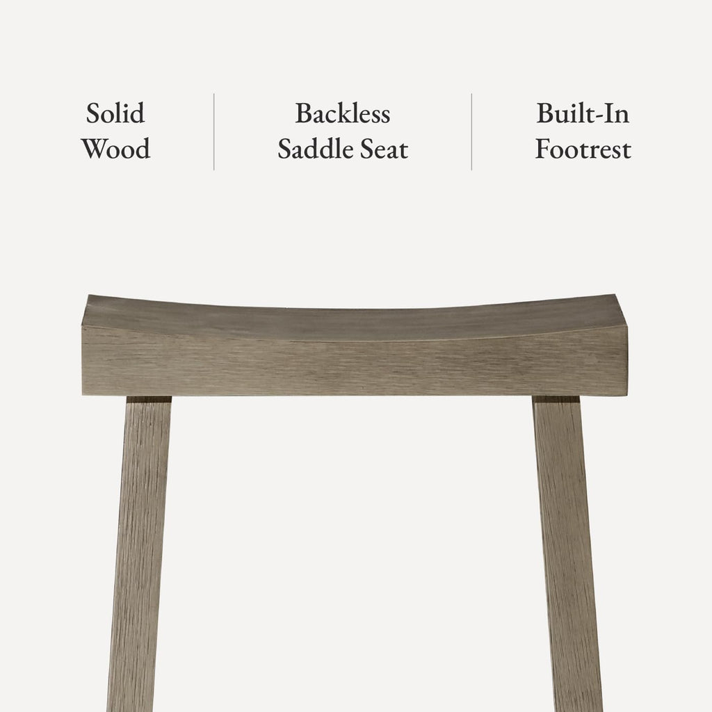 Solid Wood Counter Height Bar Stool