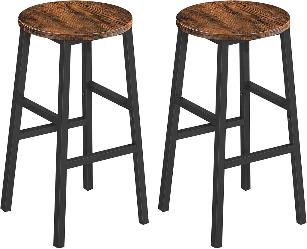 Industrial Round Counter Bar Stools Set