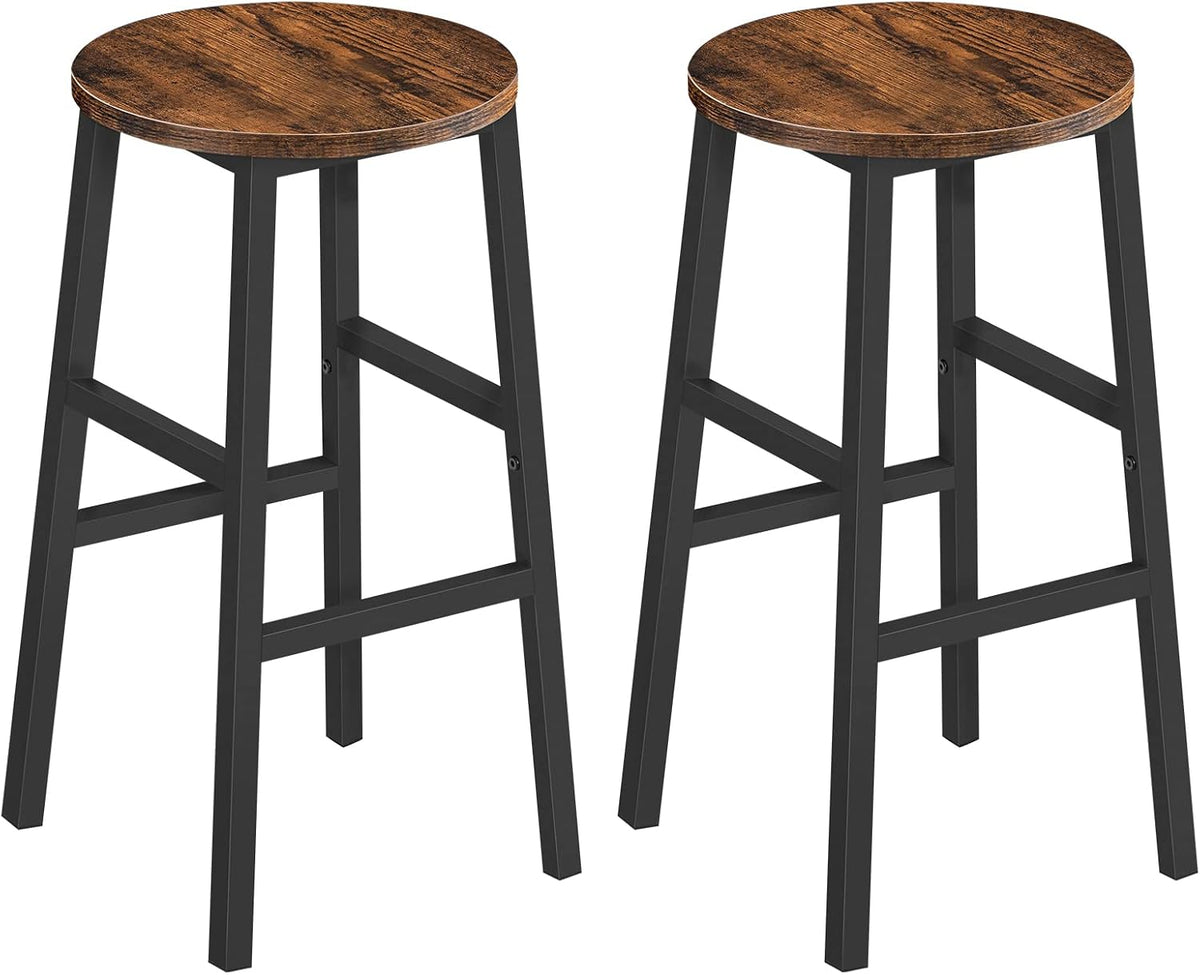 Industrial Round Counter Bar Stools Set