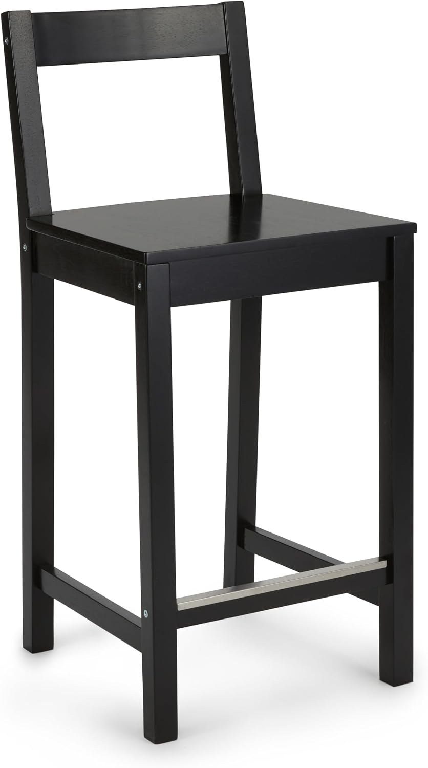 Wooden Backrest Counter Height Bar Stool