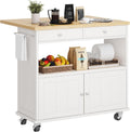 Rolling Kitchen Island With Drop‑Leaf Storage Bar