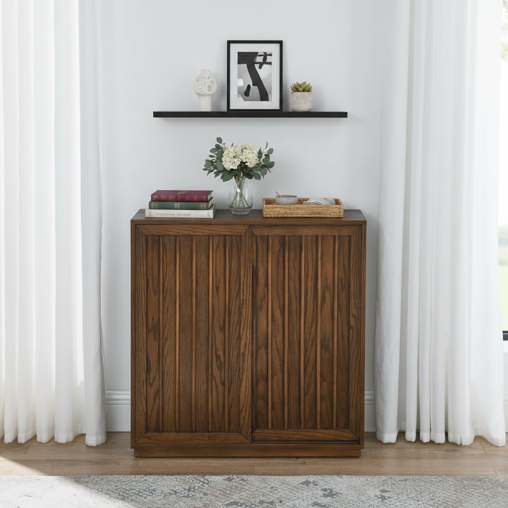 Mid‑Century Walnut Storage Sideboard Buffet Cabinet