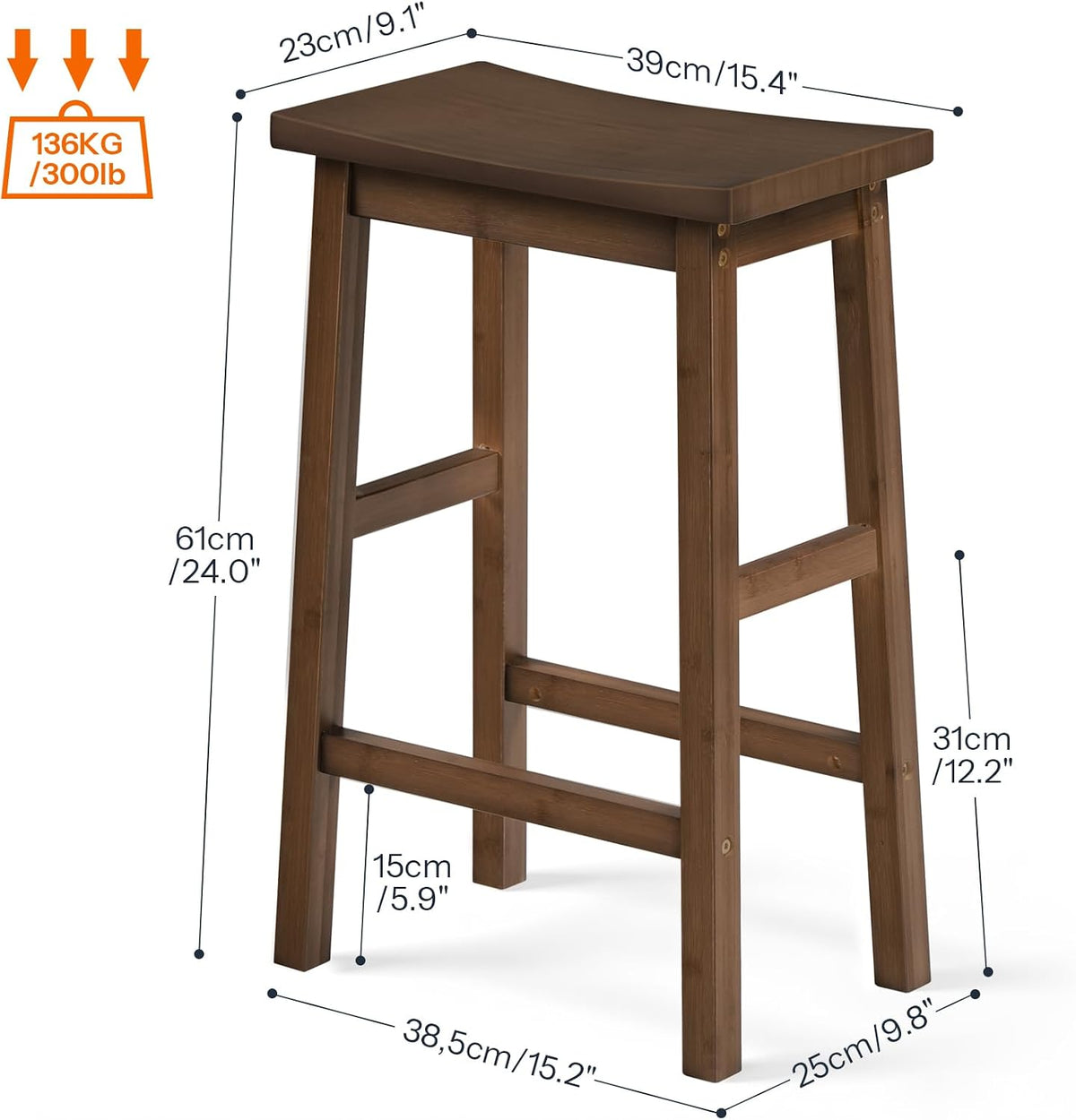 Bamboo Counter‑Height Bar Stools Set