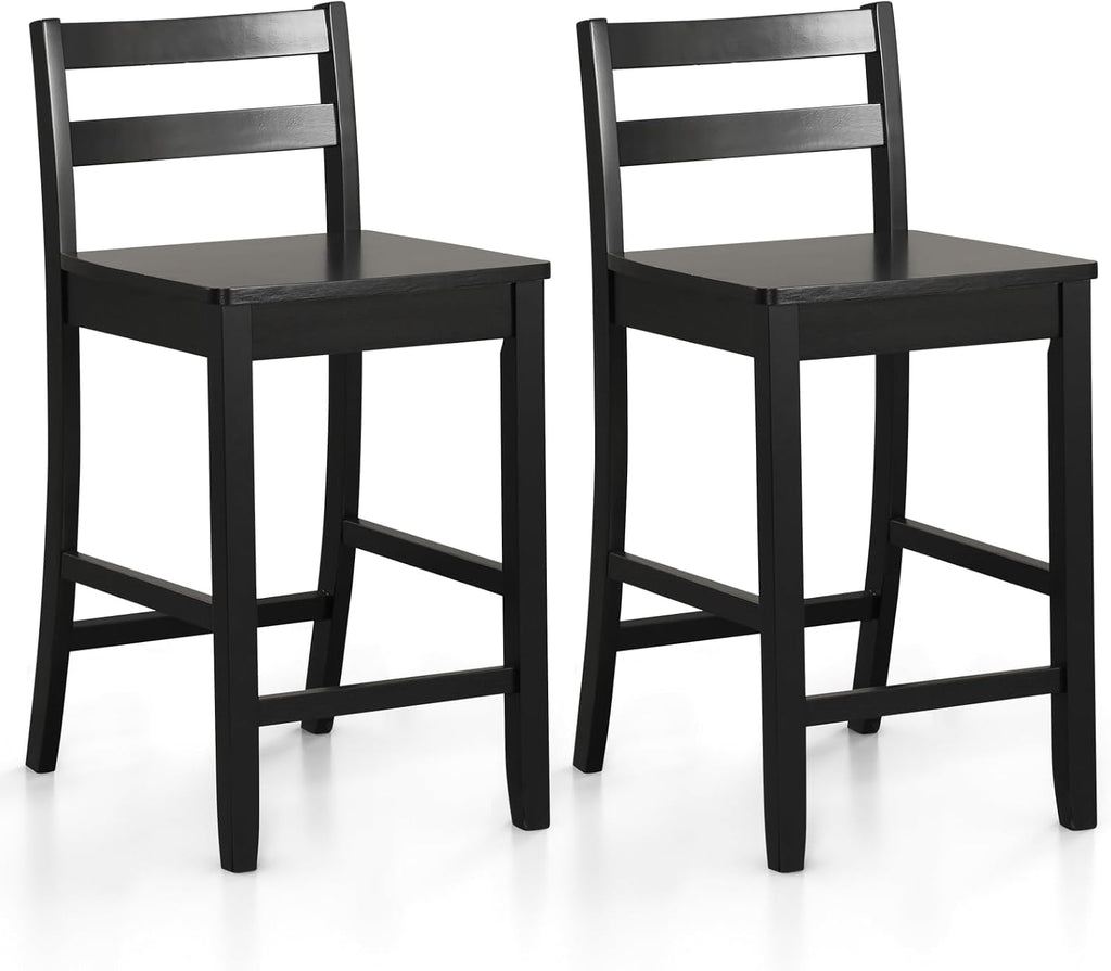 Wooden Counter‑Height Bar Stools Set