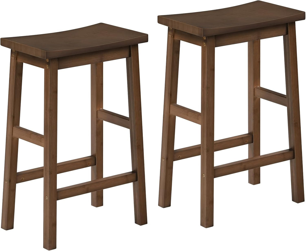 Bamboo Counter‑Height Bar Stools Set