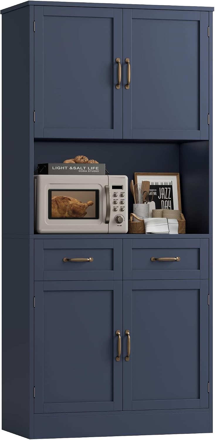 Tall Wooden Kitchen Pantry Storage Cabinet