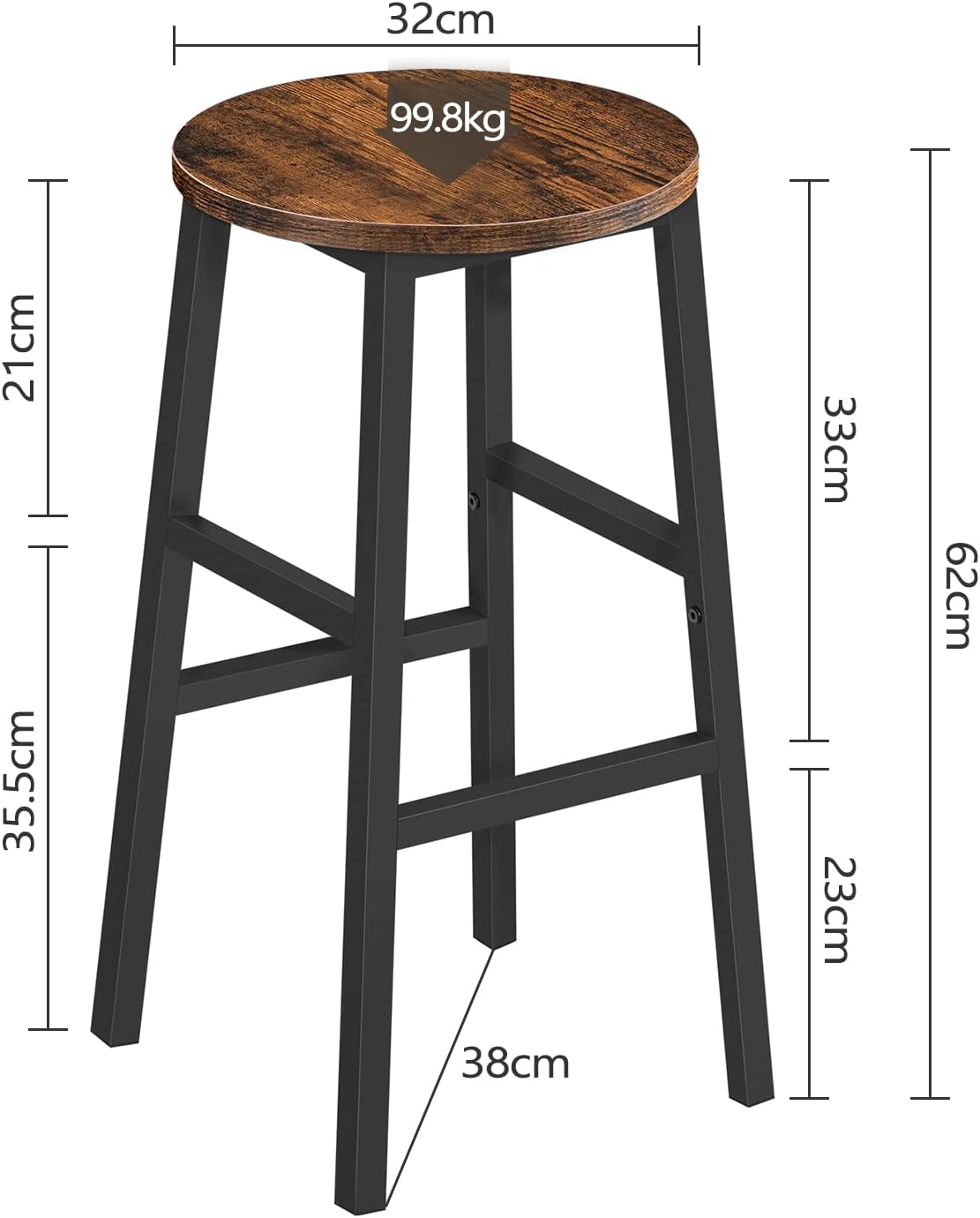 Industrial Round Counter Bar Stools Set