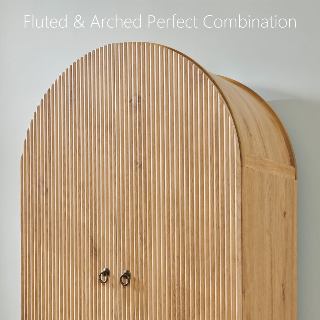 Arched Tall Kitchen Pantry Storage Cabinet