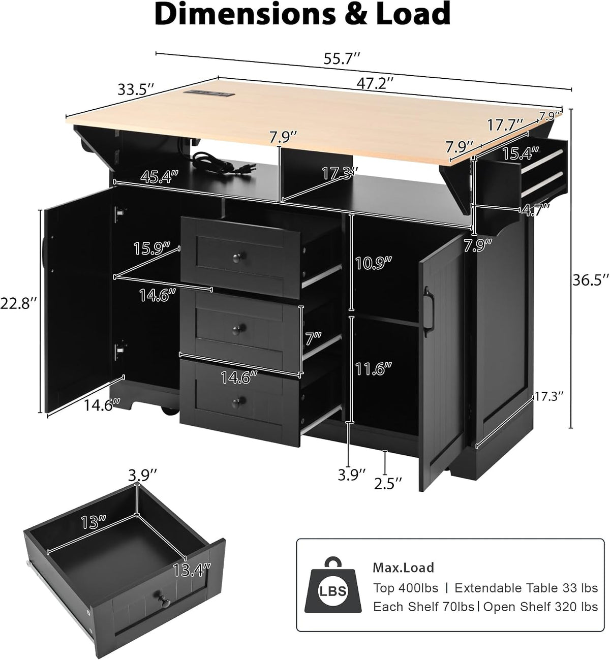 Rolling Kitchen Island With Drop‑Leaf Storage