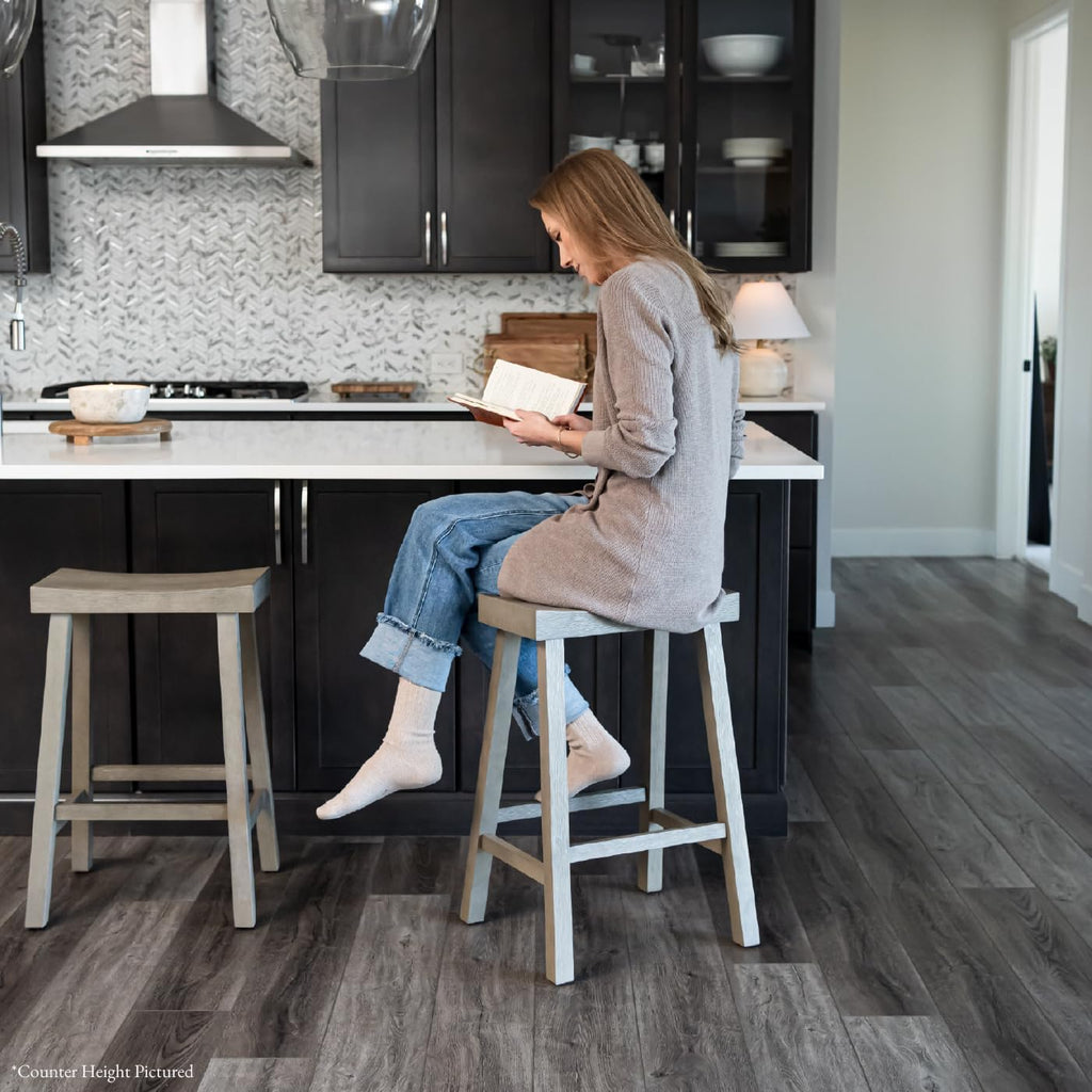 Solid Wood Counter Height Bar Stool