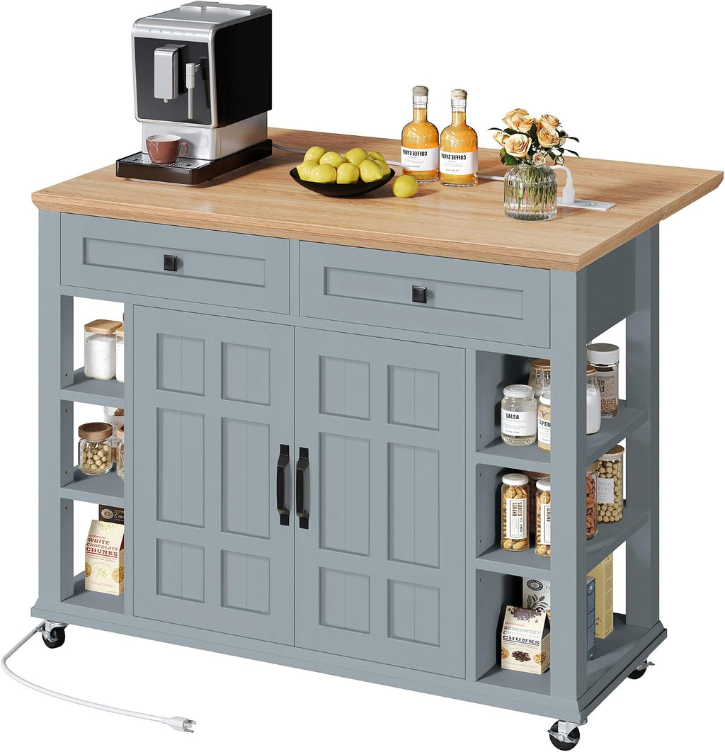 Rolling Kitchen Island Cart With Drop Leaf