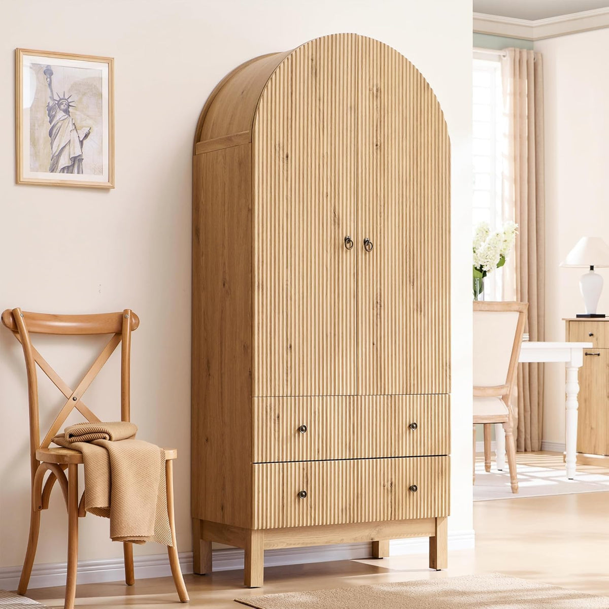 Arched Tall Kitchen Pantry Storage Cabinet