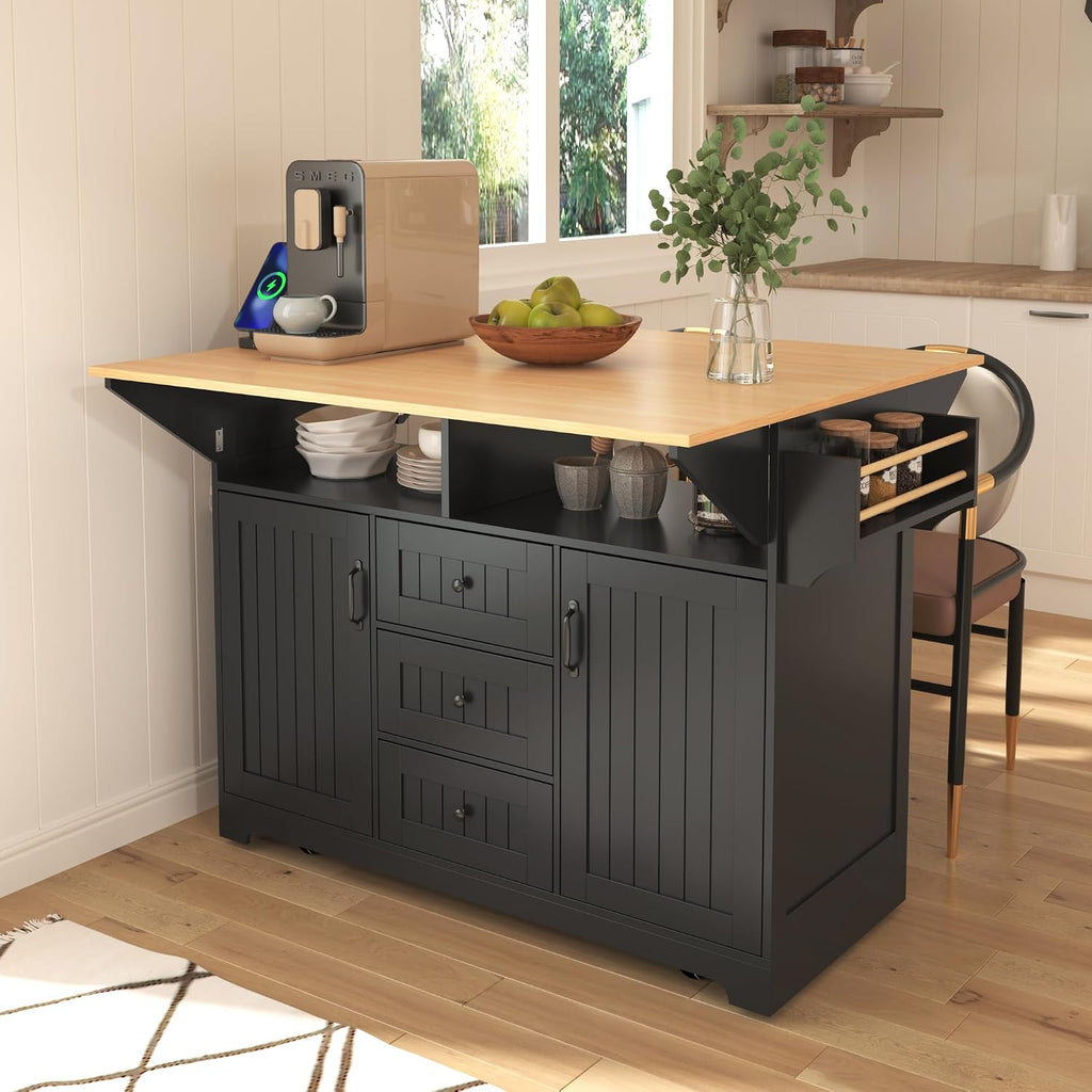 Rolling Kitchen Island With Drop‑Leaf Storage