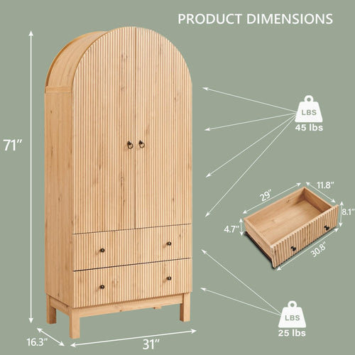 Arched Tall Kitchen Pantry Storage Cabinet