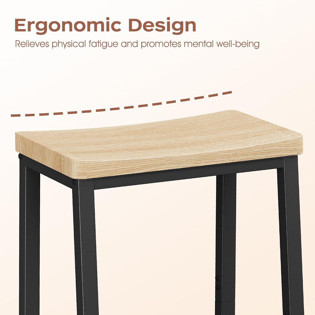 Industrial Counter‑Height Saddle Bar Stools Set