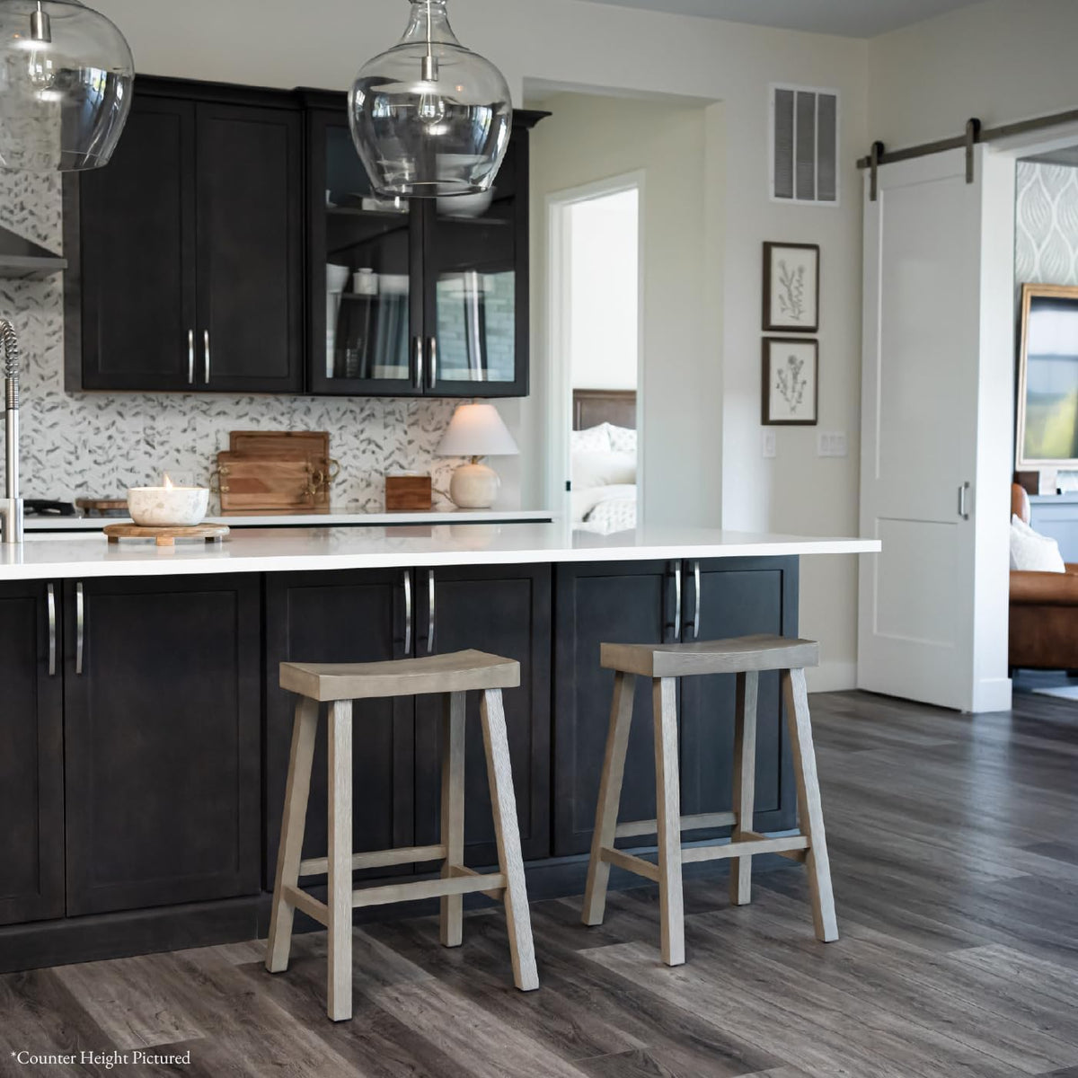 Solid Wood Counter Height Bar Stool