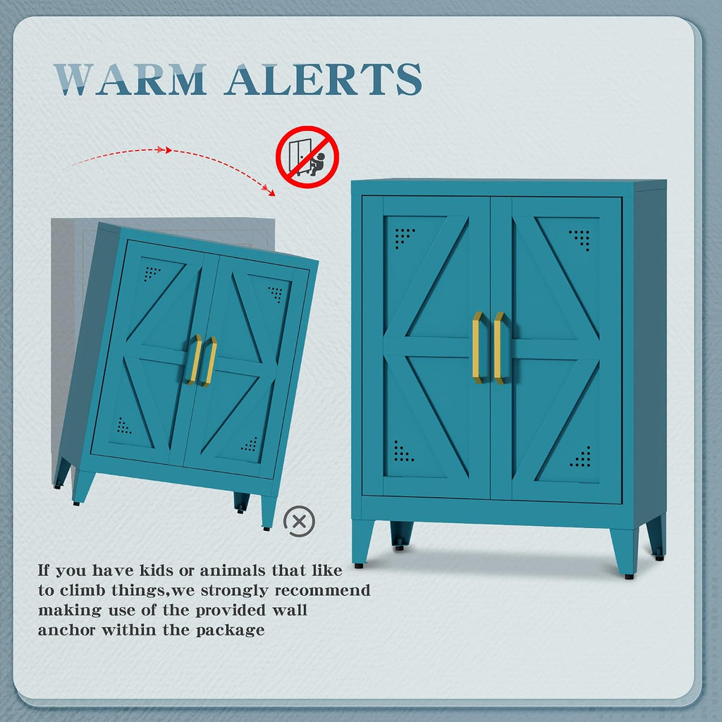 Freestanding Short Kitchen Pantry Storage Cabinet