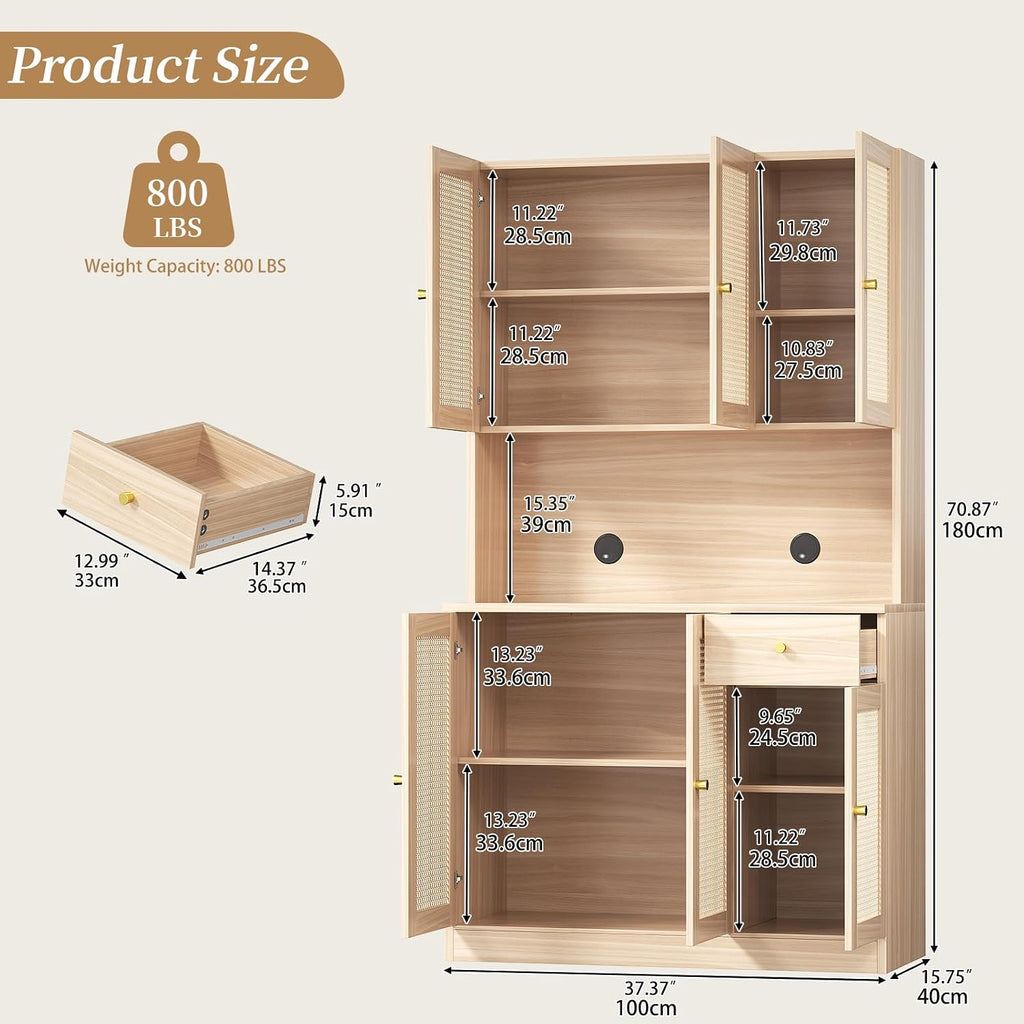 Tall Freestanding Kitchen Pantry Storage Cabinet