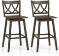 Swivel Wooden Backrest Bar Stools Set