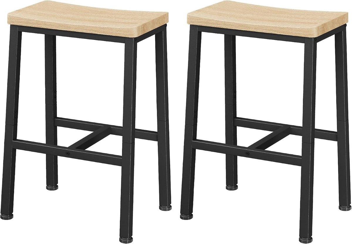Industrial Counter‑Height Saddle Bar Stools Set