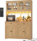 Tall LED Kitchen Pantry Storage Cabinet