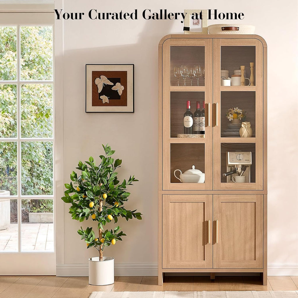 Tall Oak Freestanding Kitchen Pantry Cabinet