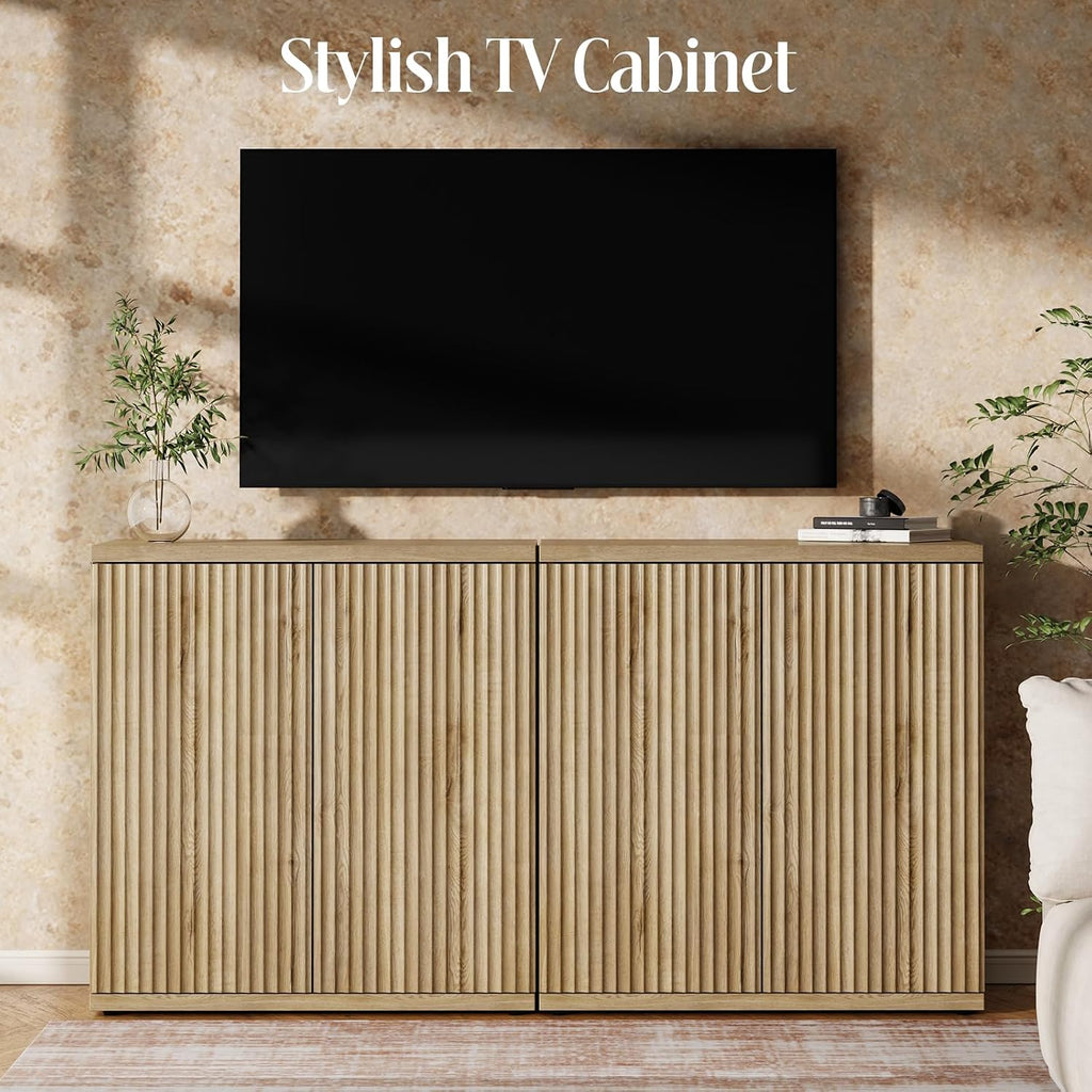 Fluted Sideboard Buffet Storage Cabinet