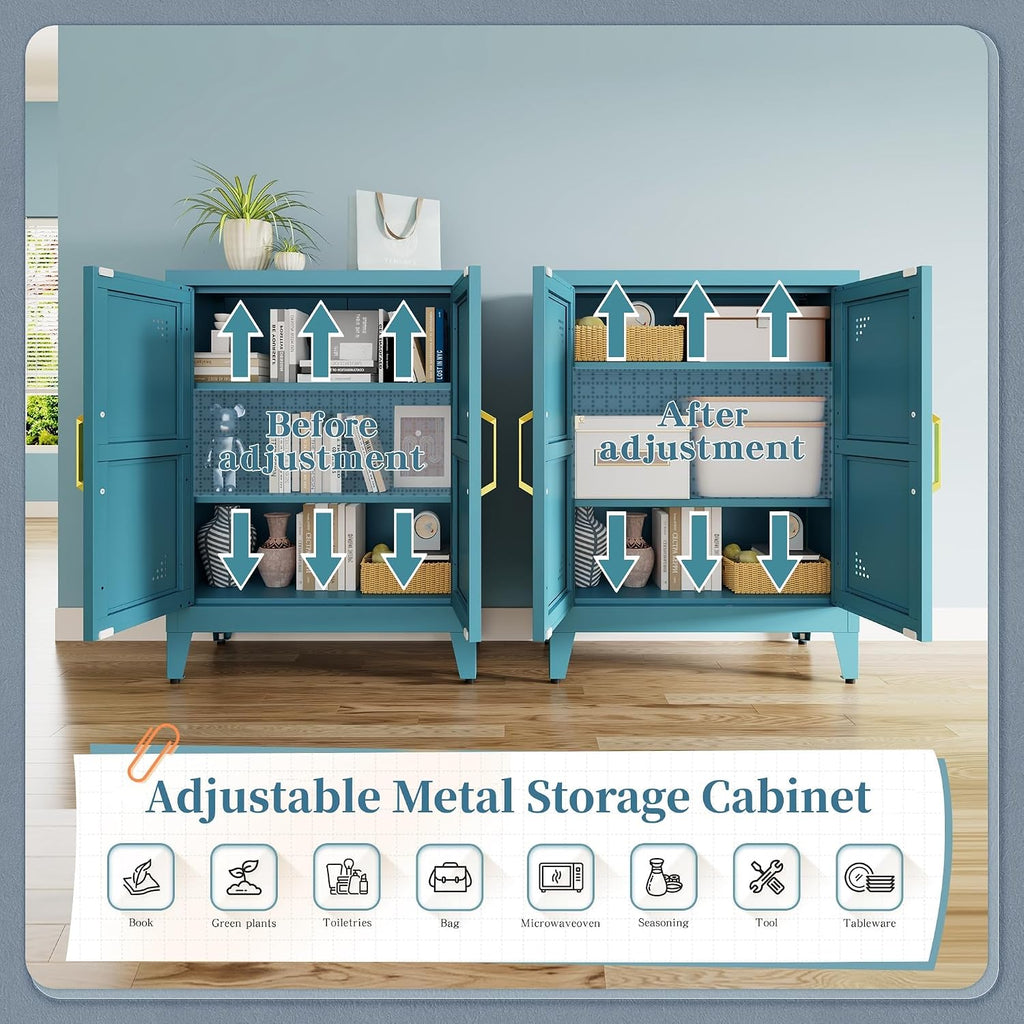 Freestanding Short Kitchen Pantry Storage Cabinet