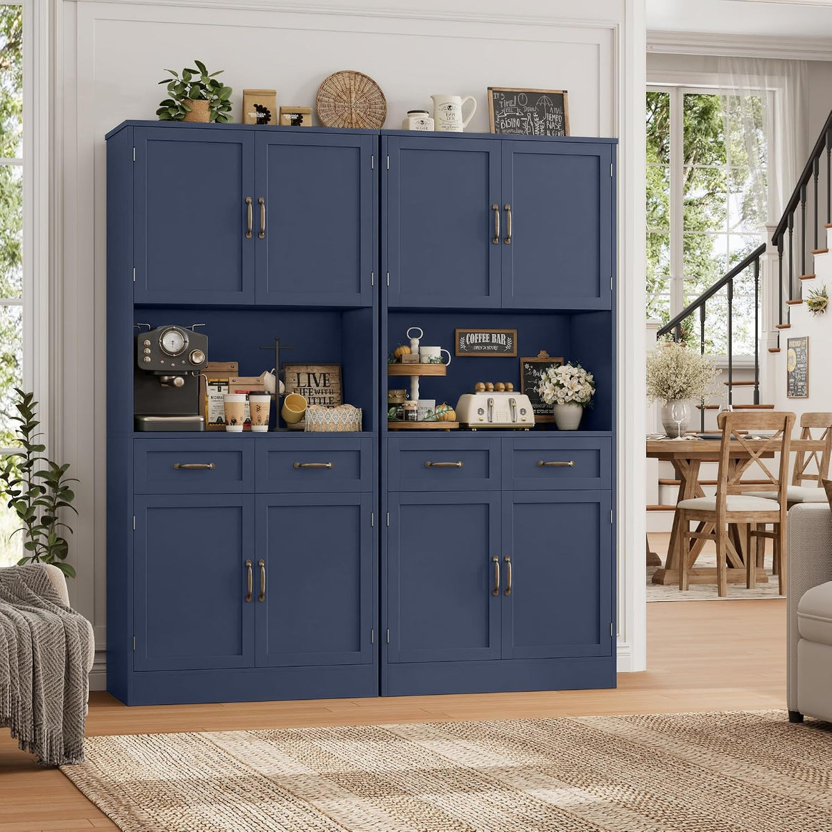 Tall Wooden Kitchen Pantry Storage Cabinet