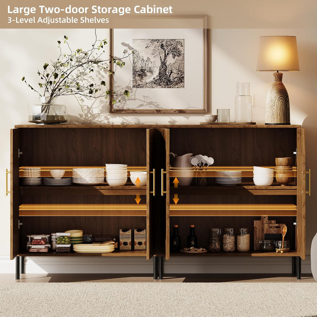 Modern Fluted Storage Sideboard Buffet Cabinet