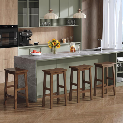 Bamboo Counter‑Height Bar Stools Set