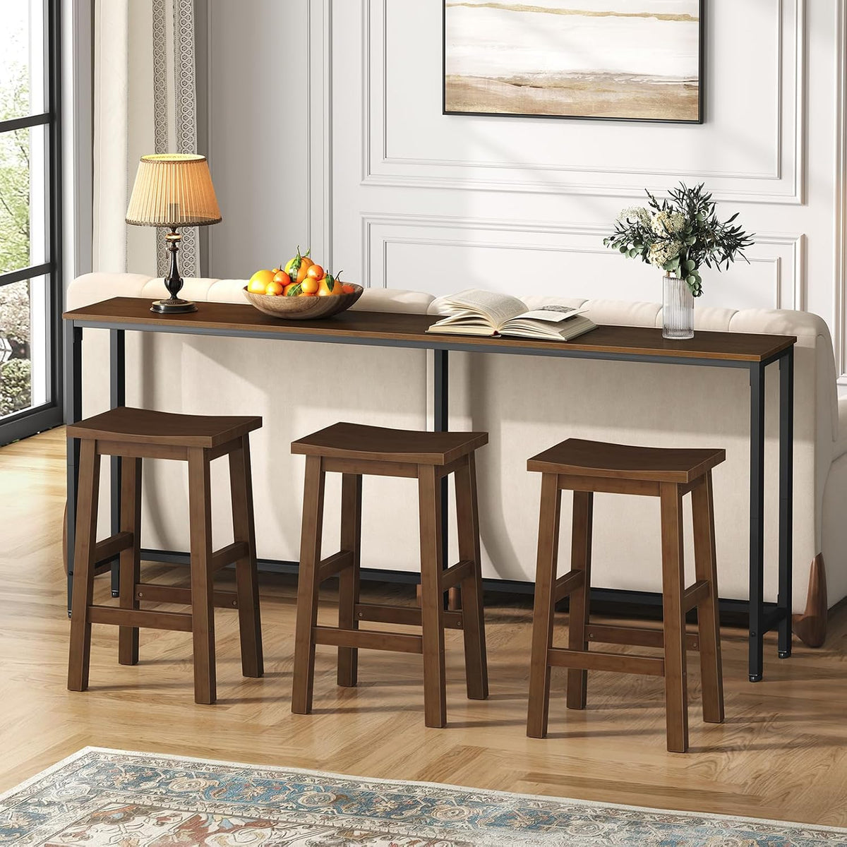 Bamboo Counter‑Height Bar Stools Set