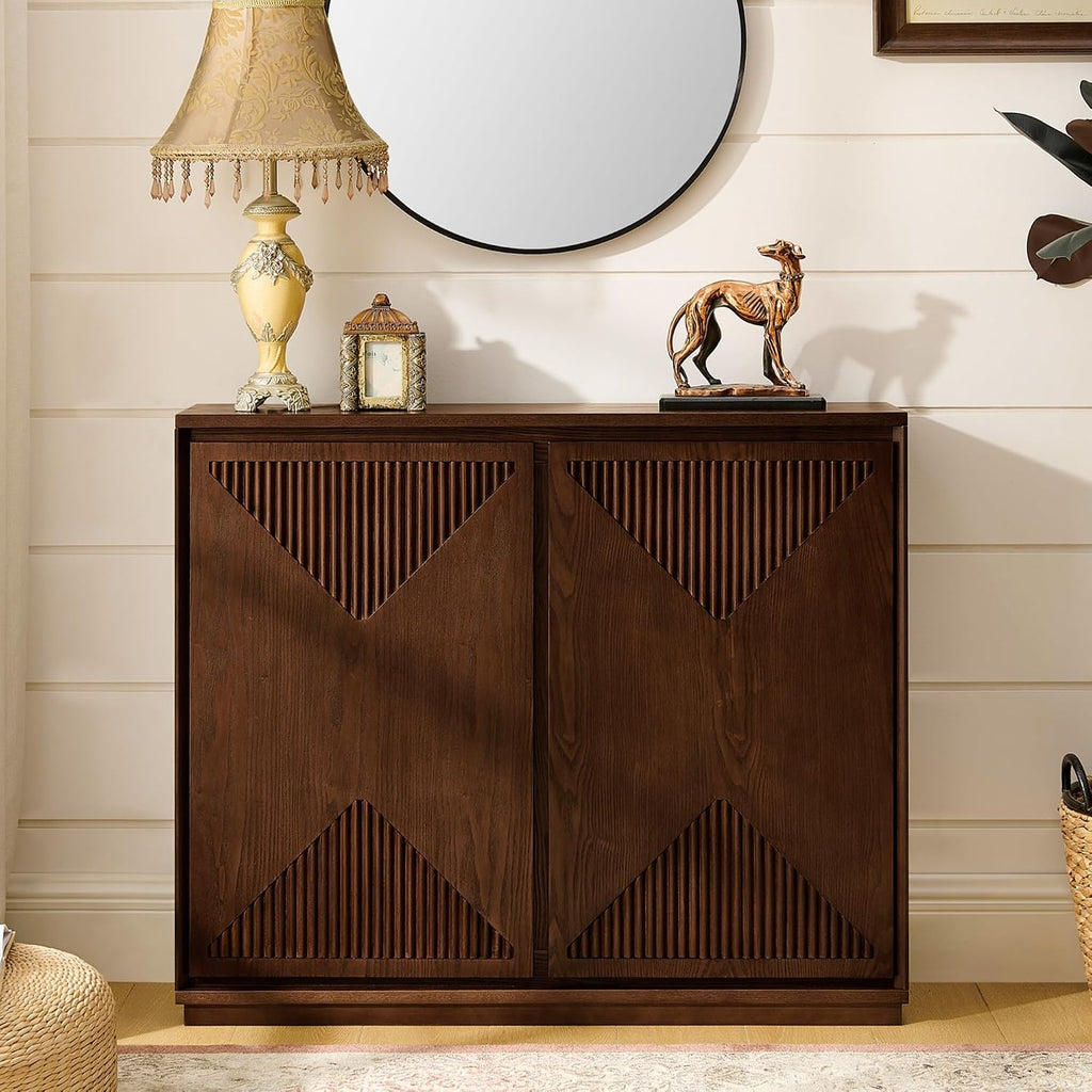 Narrow Wooden Storage Sideboard Buffet Cabinet