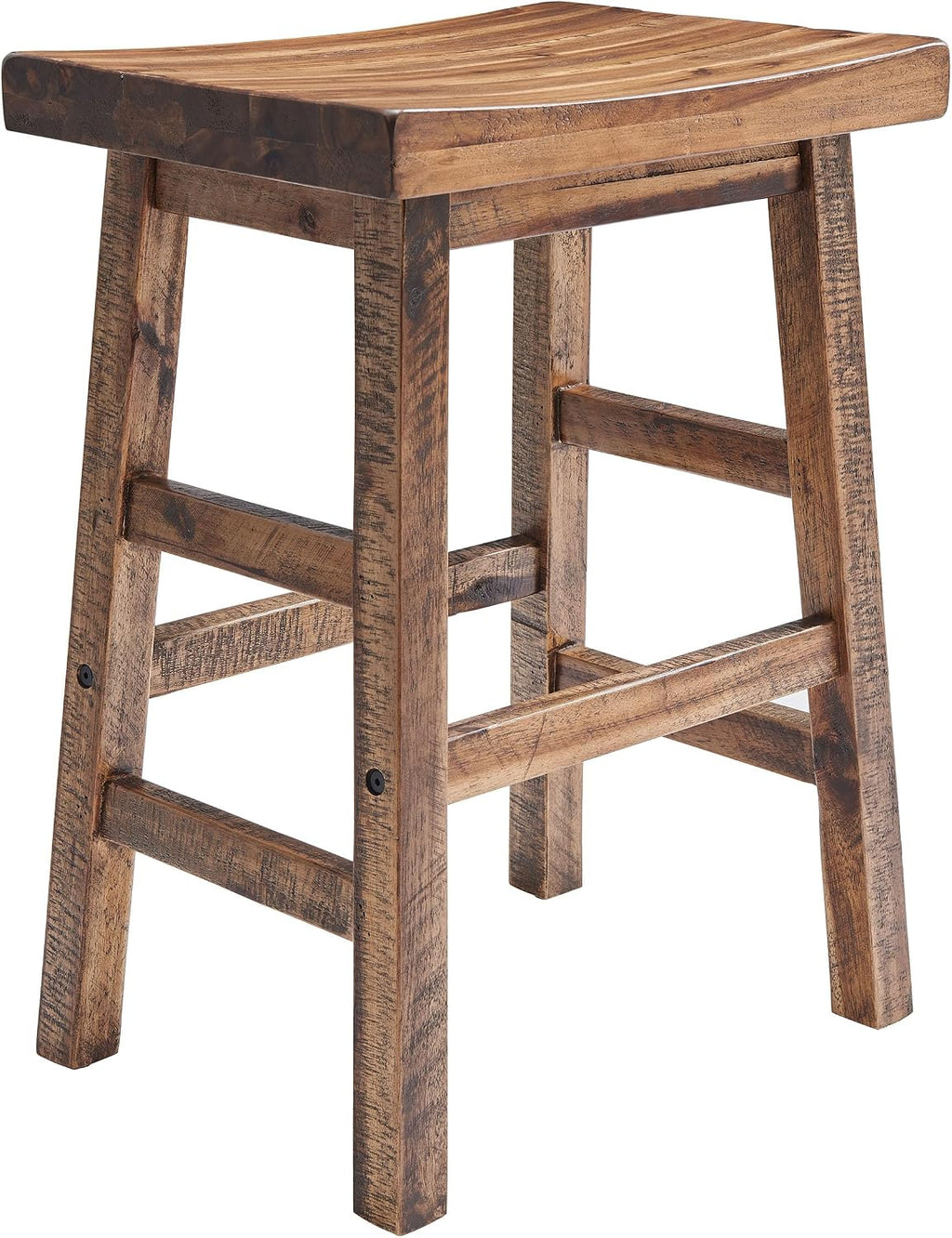 Rustic Solid Wood Counter Bar Stool