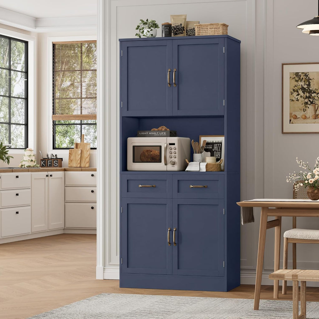 Tall Wooden Kitchen Pantry Storage Cabinet