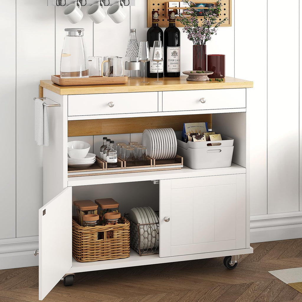 Rolling Kitchen Island With Drop‑Leaf Storage Bar