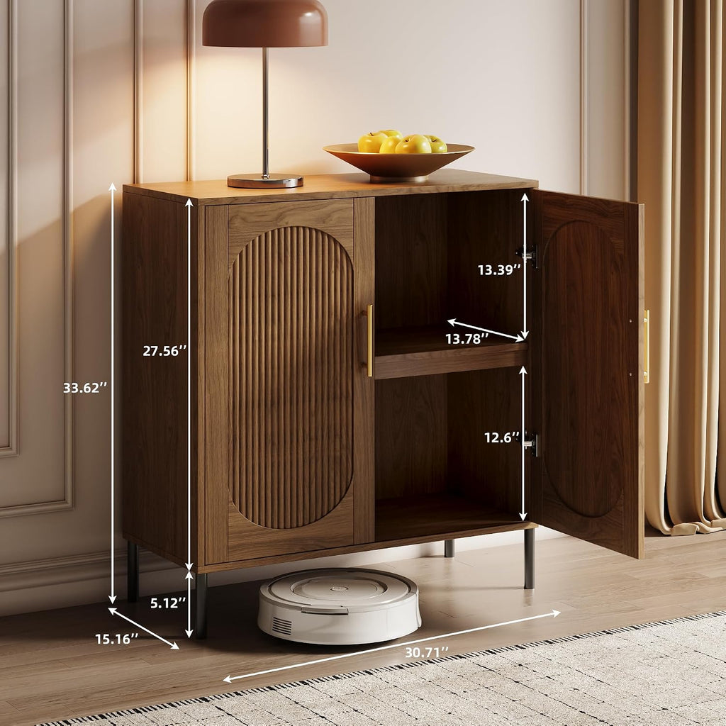Modern Fluted Storage Sideboard Buffet Cabinet