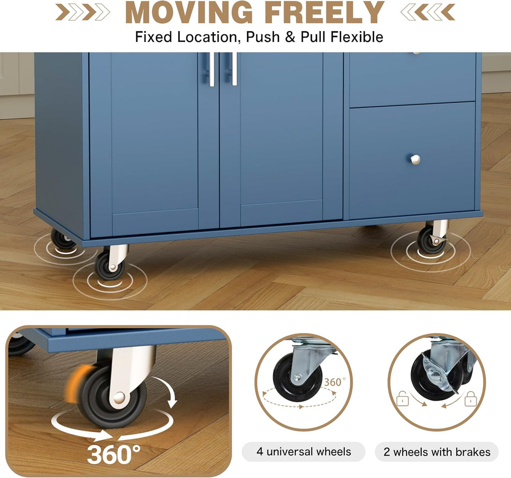 Rolling Kitchen Island With Drop‑Leaf Storage