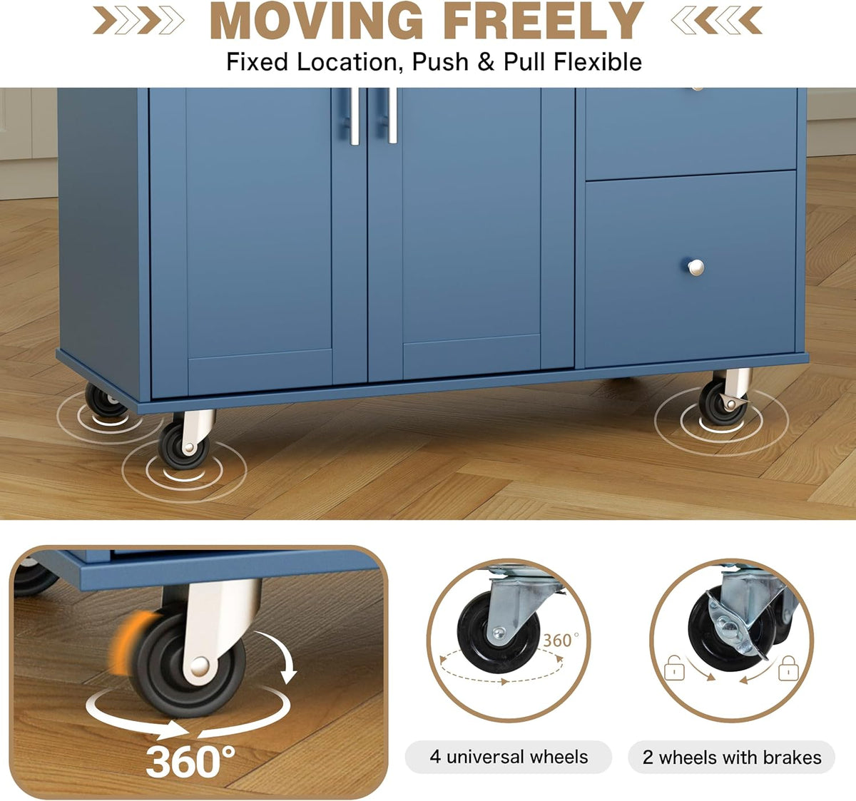 Rolling Kitchen Island With Drop‑Leaf Storage