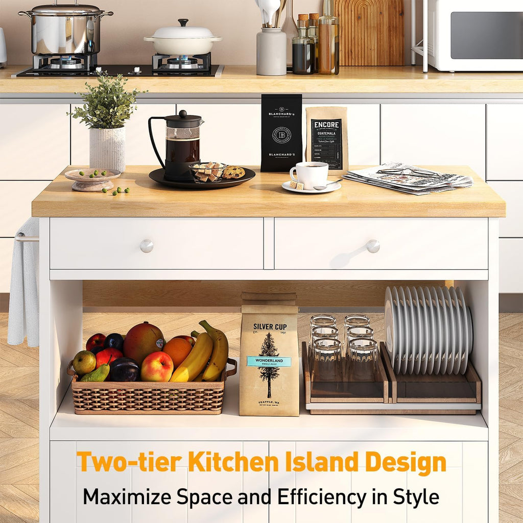 Rolling Kitchen Island With Drop‑Leaf Storage Bar