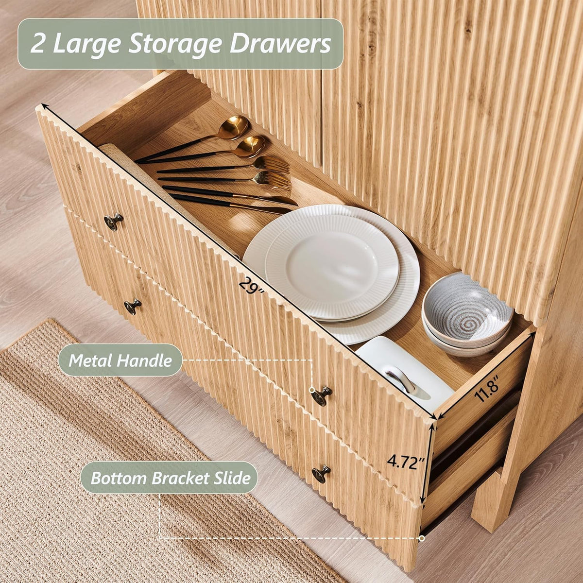 Arched Tall Kitchen Pantry Storage Cabinet