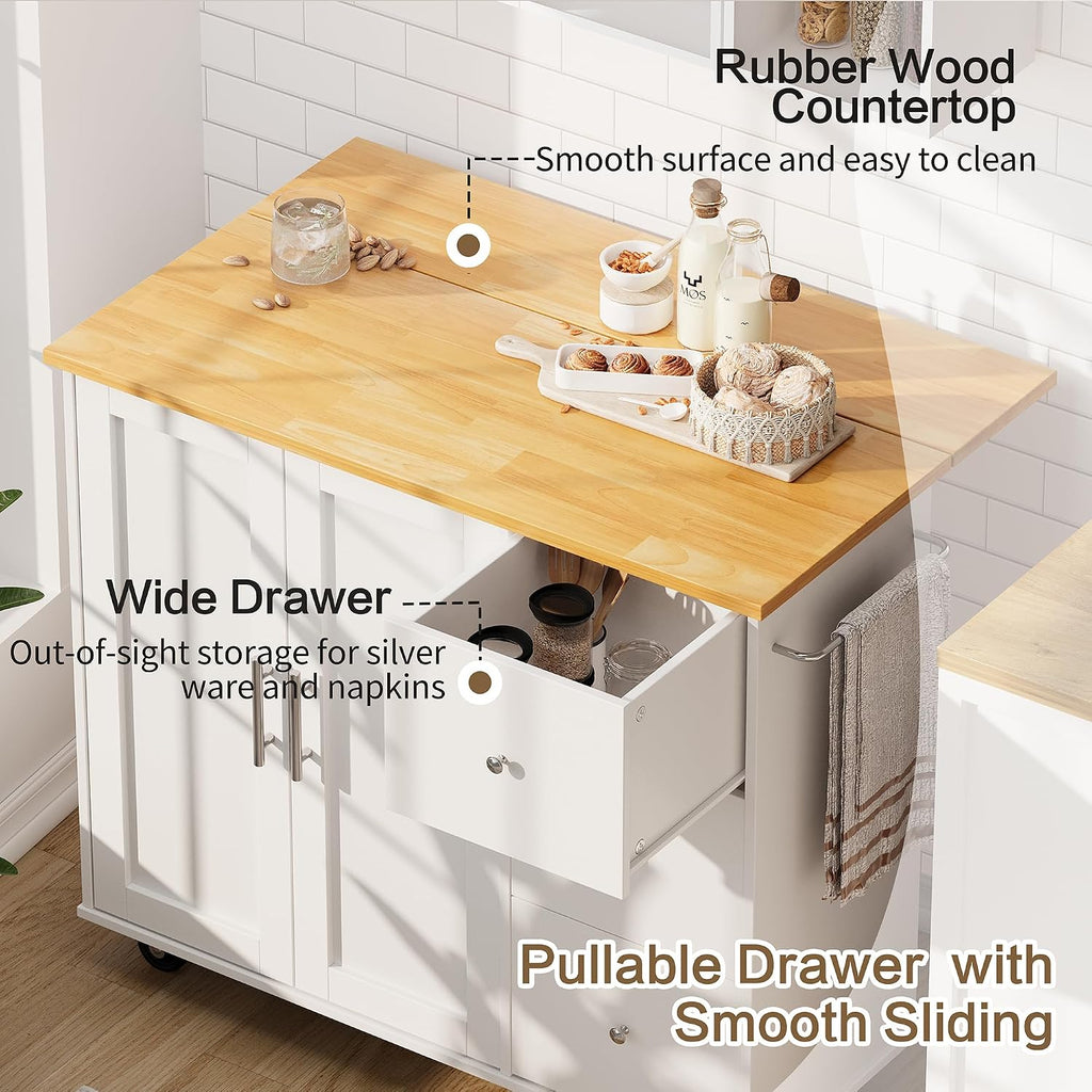 Rolling Kitchen Island With Drop Leaf Storage