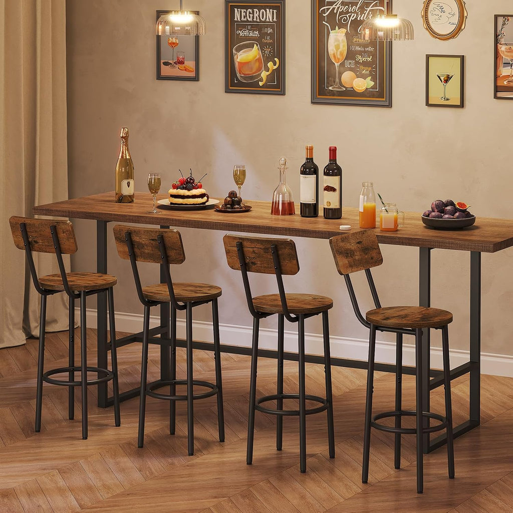 Round Backed Counter‑Height Bar Stools Set
