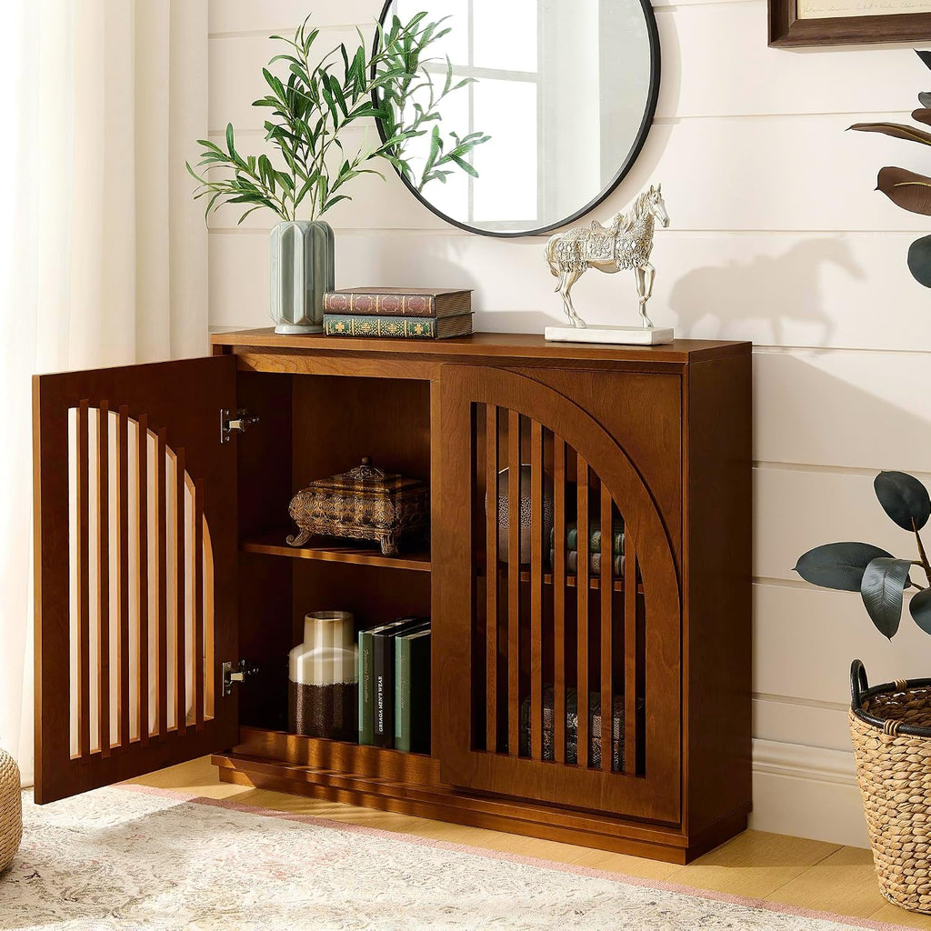 Mid‑Century Wooden Storage Sideboard Buffet Cabinet