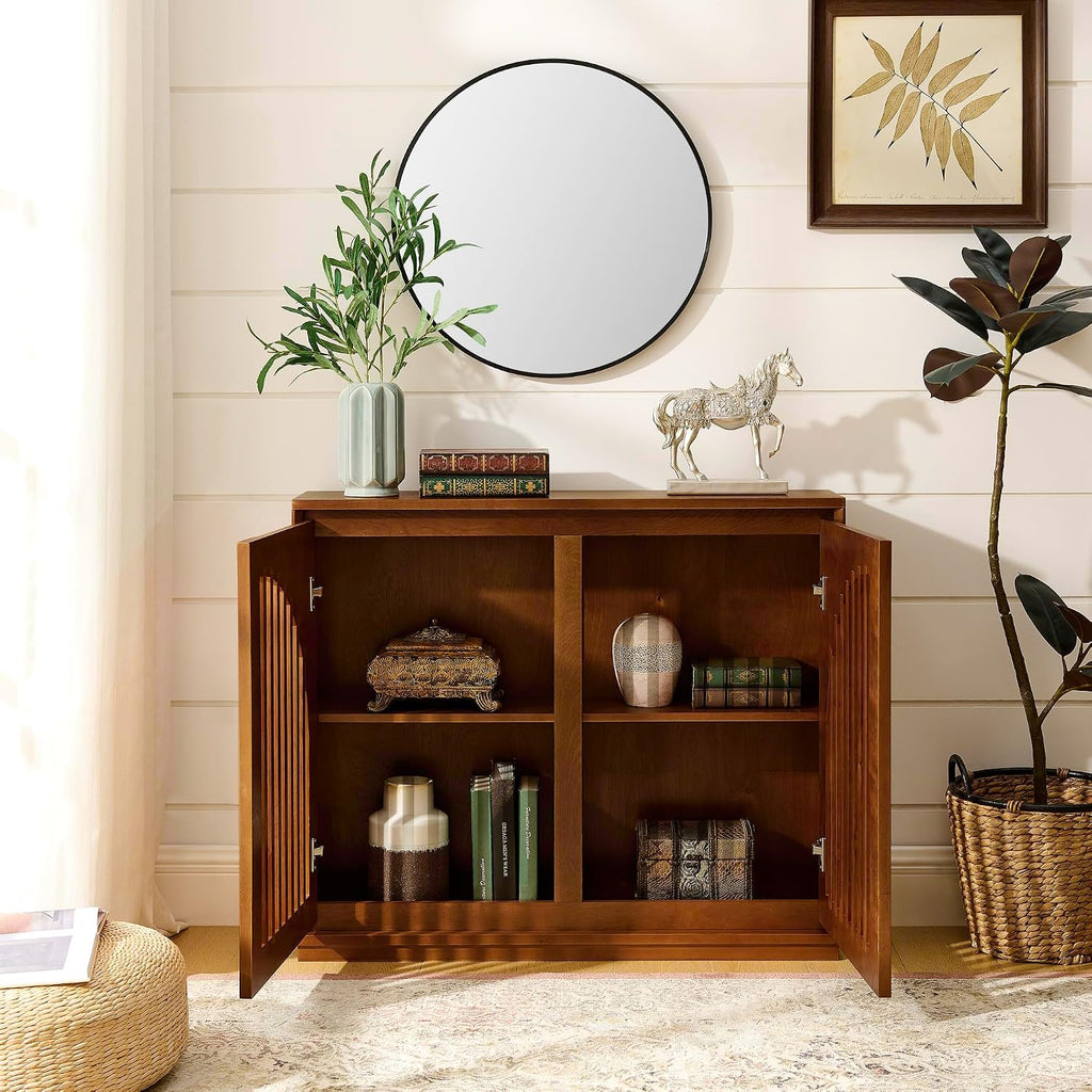Mid‑Century Wooden Storage Sideboard Buffet Cabinet