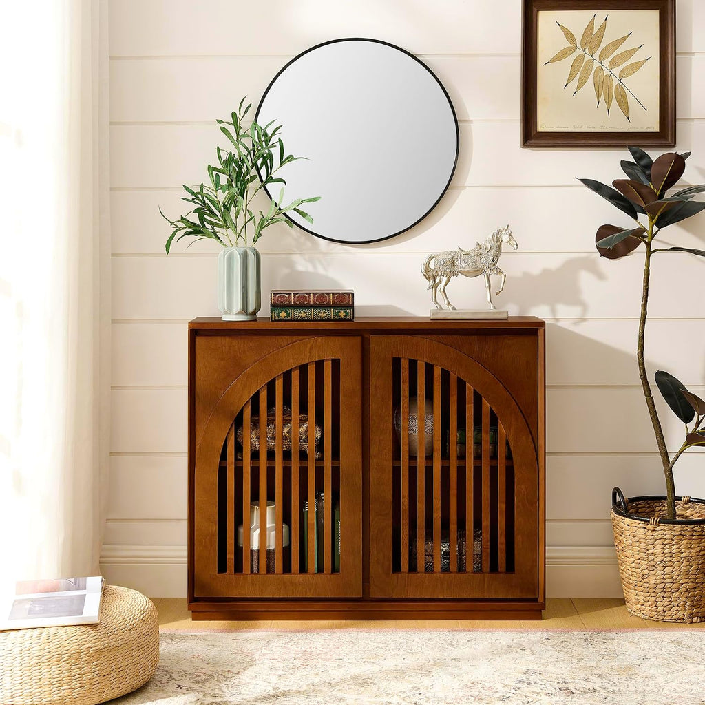 Mid‑Century Wooden Storage Sideboard Buffet Cabinet